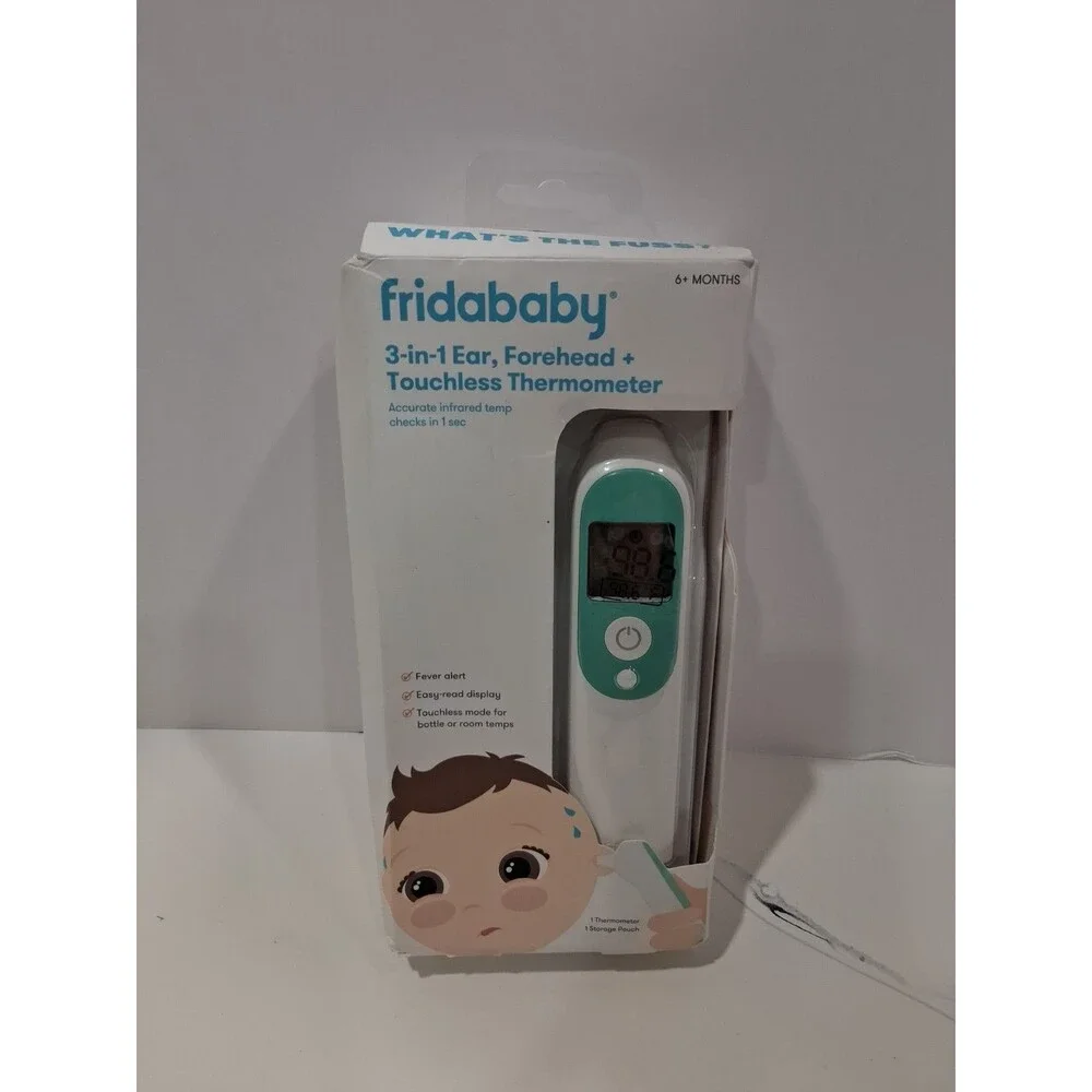 Fridababy 3-in-1 Ear Forehead + Touchless Infrared Thermometer White Teal HB